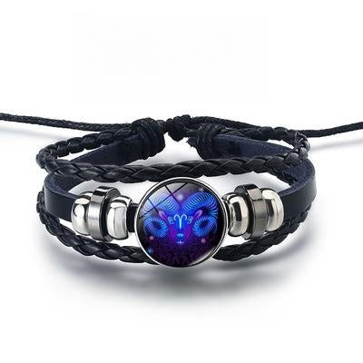 12 Constellations Luminous Bracelet Fashion Nightlight Punk Style Starry Sky Bracelet For Men  Women Children
