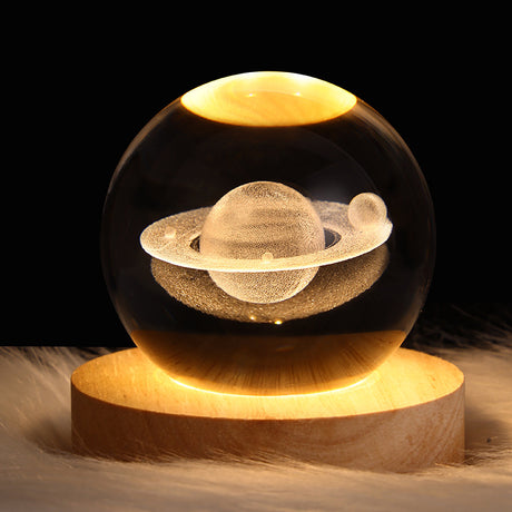 LED Crystal Galaxy Ball Table Lamp