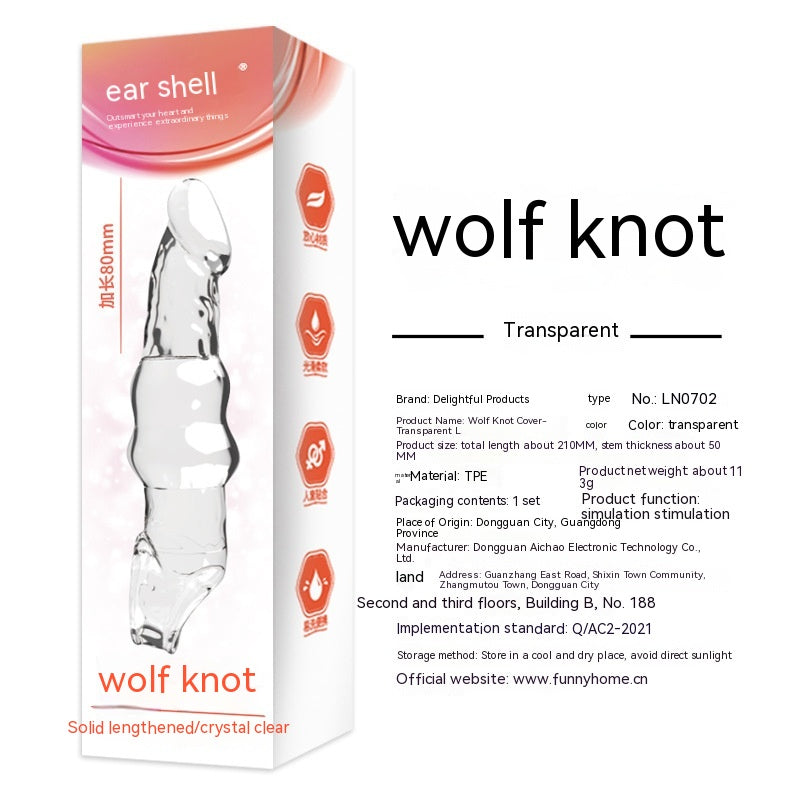 Transparent TPE Wolf Knot Thermal Insulation Condom