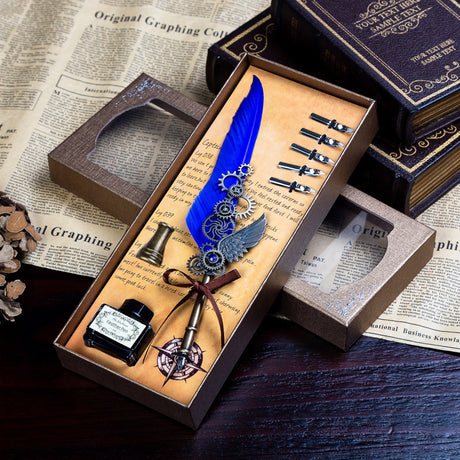 Quill Feather Dip Fountain Pen set