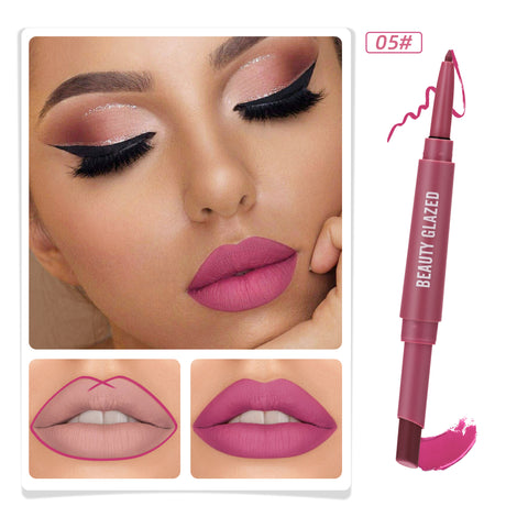 Double~headed Matte No Stain Cup Lipstick & Lip Liner