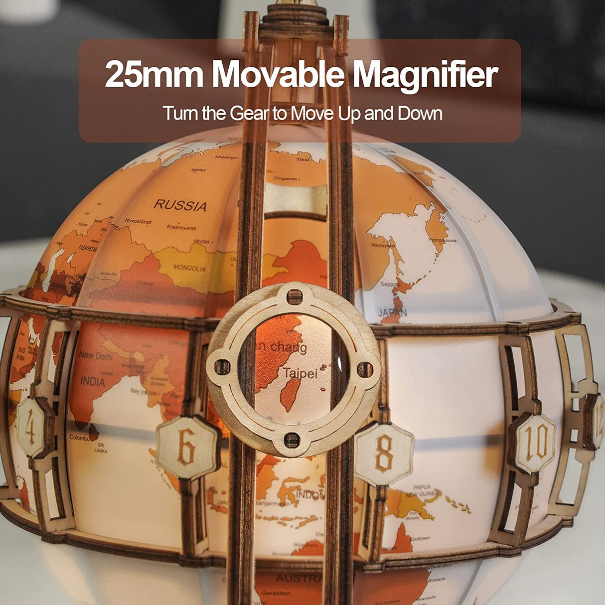 180PCS Luminous 3D Wooden Globe