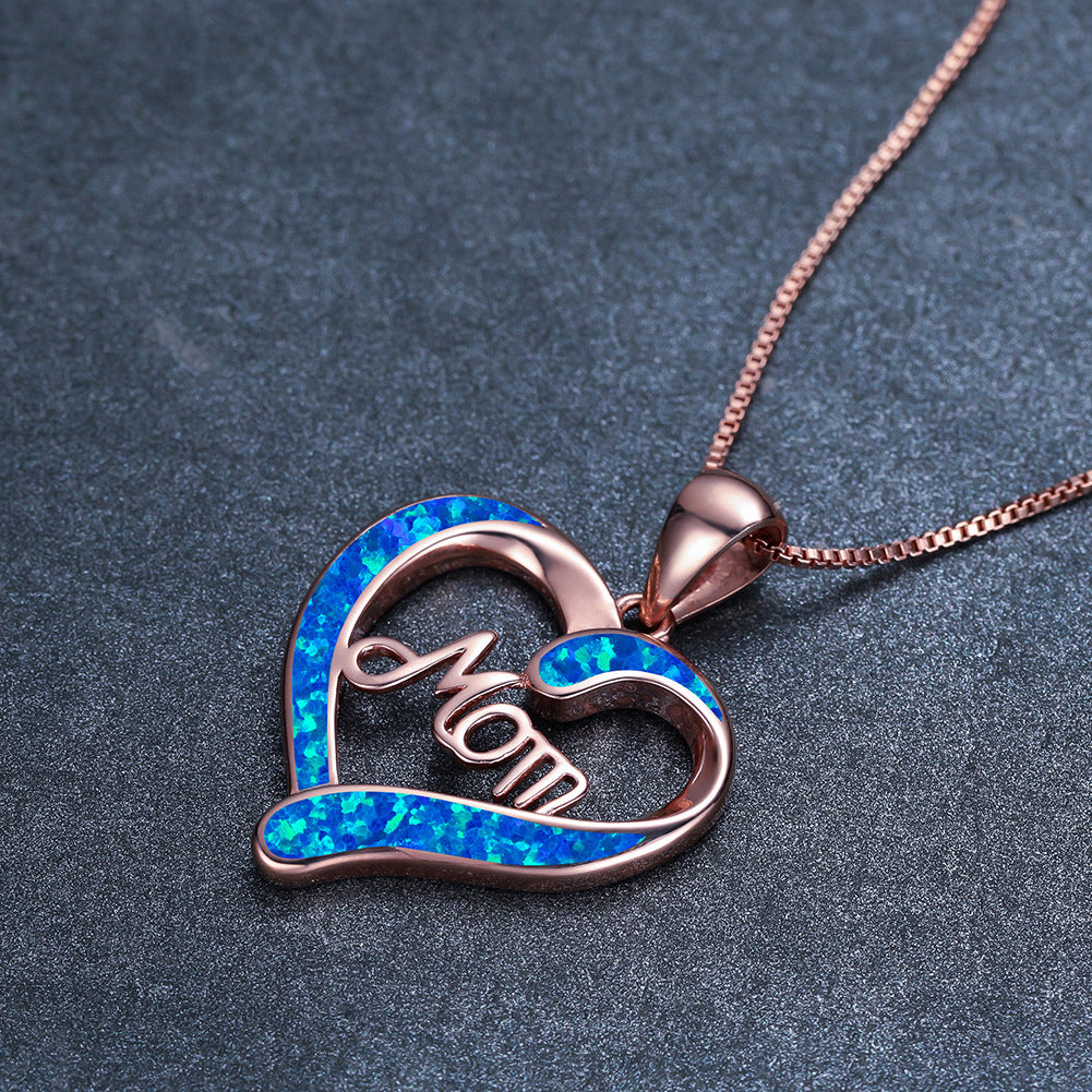 Heart~shaped MOM Pendant Necklace