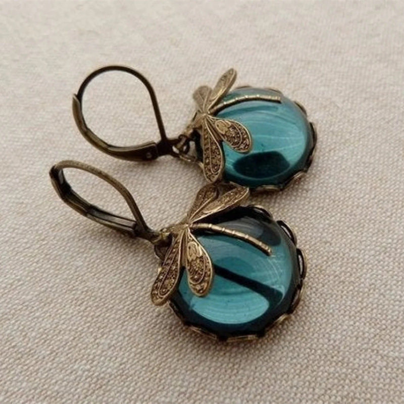 Vintage Dragonfly Pendant Earrings