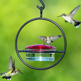 Spimly Modern Round Metal Hummingbird Feeder