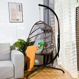 Wicker Rattan Indoor~Outdoor Swinging Egg Chair