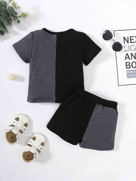 Two~Tone T~Shirt and Shorts Set
