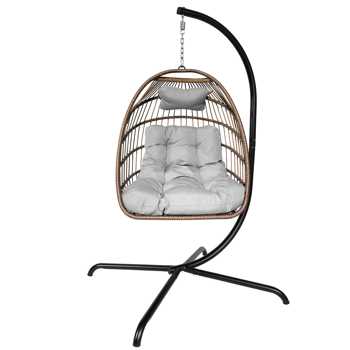 Wicker Rattan Indoor~Outdoor Swinging Egg Chair